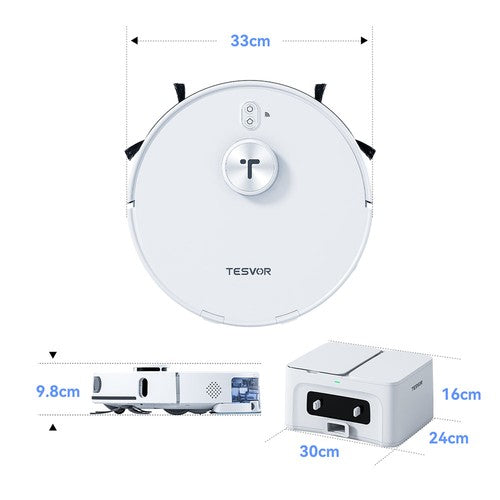 Tesvor S8 Max Robot Vacuum Cleaner, 3-in-1 Vacuum/Sweep/Mop, 8000Pa Tesvor S8 Max Robot Vacuum Cleaner, 3-in-1 Vacuum/Sweep/Mop, 8000Pa